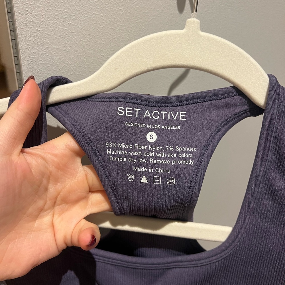 SET Active Ribbed Bra in Dark Gray